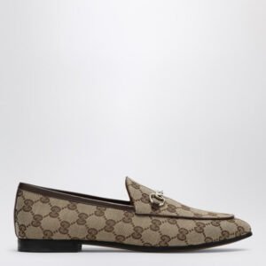 Gucci Jordaan Loafer In Beige/Ebony Gg Fabric Women | AlmaBagz