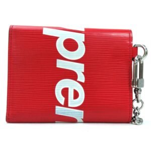 Louis Vuitton Red Leather Supreme Chain wallet accessories | AlmaBagz