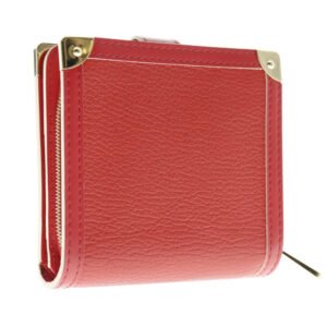 Louis Vuitton Red Leather Compact zip wallet accessories | AlmaBagz