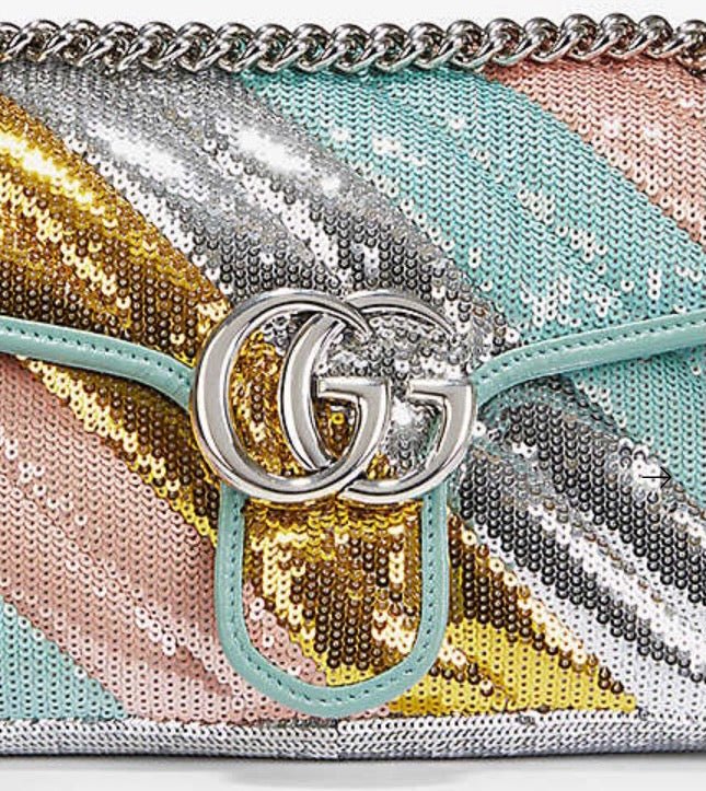 Gucci GG Marmont Sequin-embellished Shoulder Bag | AlmaBagz