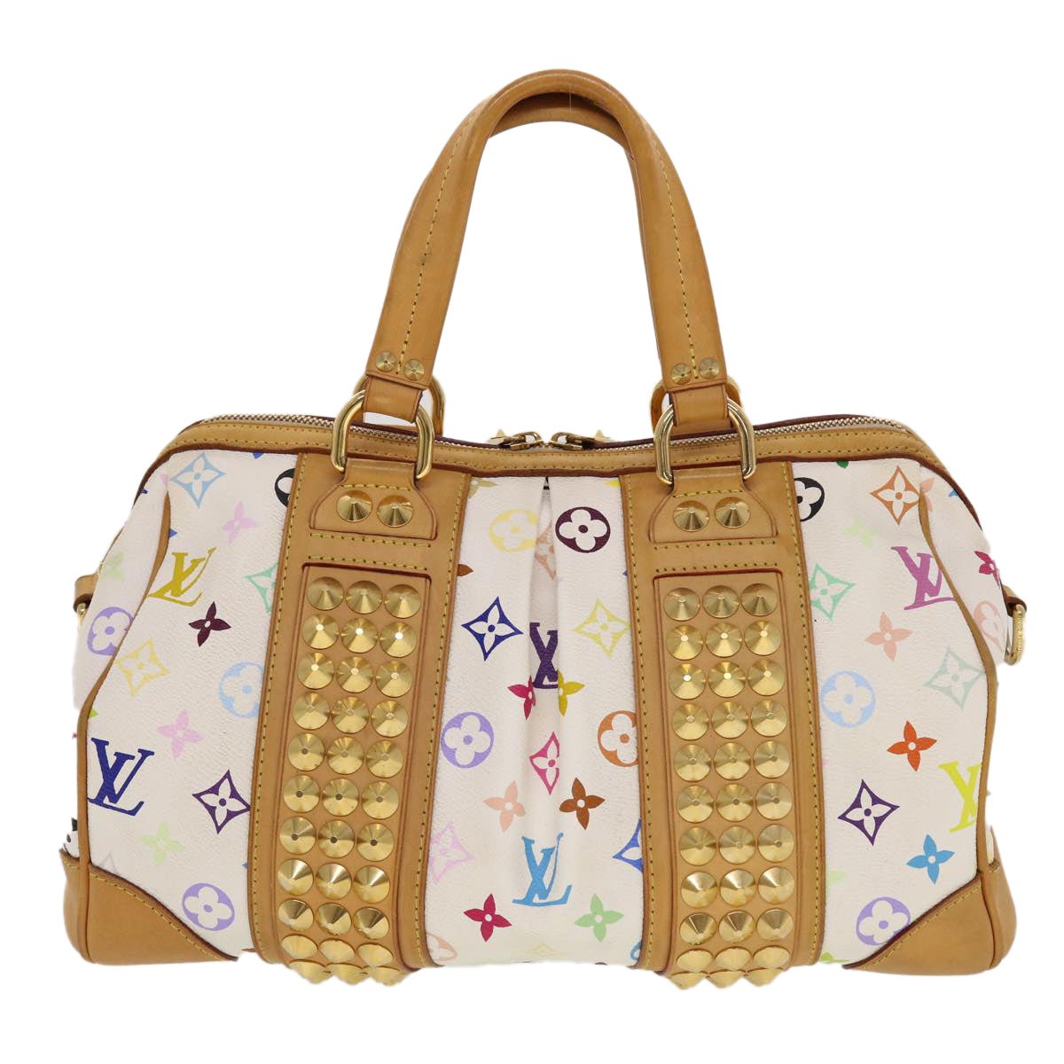 LOUIS VUITTON Monogram Multicolor Courtney MM Hand Bag White M45641 Auth 44355 | AlmaBagz