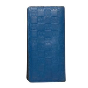 Louis Vuitton Blue Leather Portefeuille Brazza wallet accessories | AlmaBagz