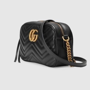 Gucci GG Marmont Small Matelassé Shoulder Bag Black | AlmaBagz