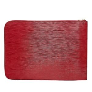 Louis Vuitton Red Leather Poche document clutch bag | AlmaBagz