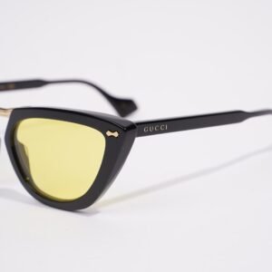 Gucci Womens GG0616S Sunglasses Black / Yellow 140 | AlmaBagz