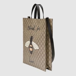 Gucci Bee Print Soft GG Supreme Tote | AlmaBagz