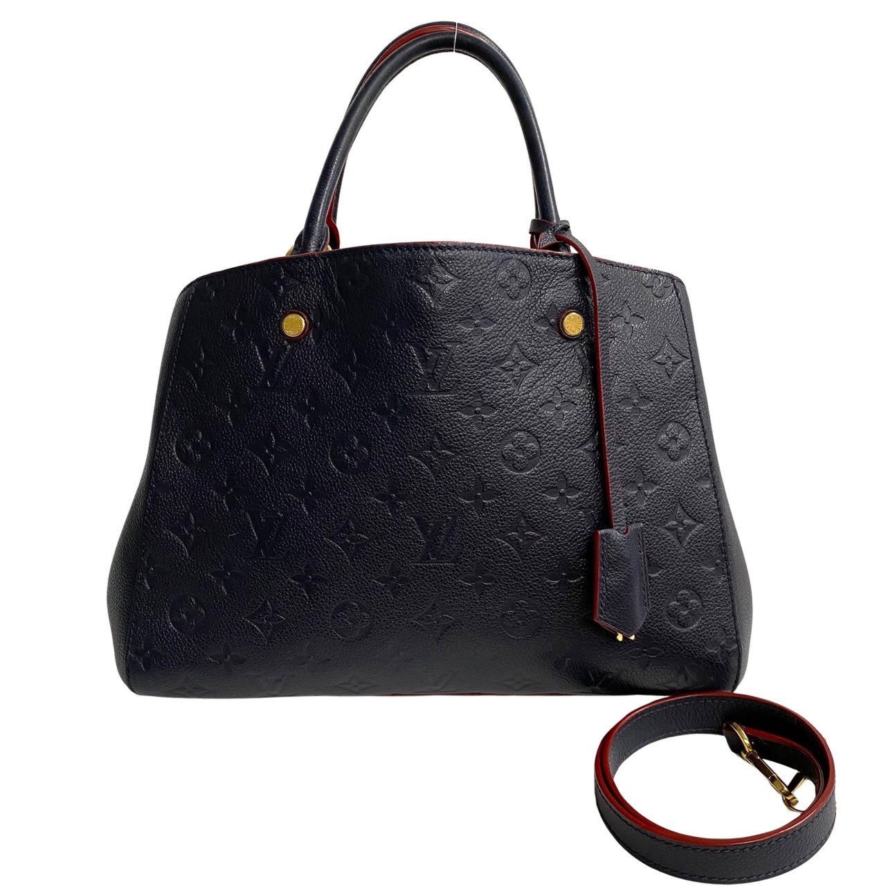 LOUIS VUITTON Shoulder Bag leather Navy Monogram Unplant Montaigne MM | AlmaBagz - Image 9