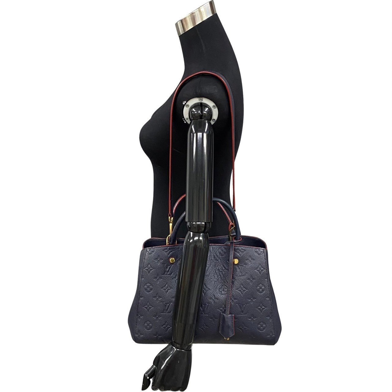 LOUIS VUITTON Shoulder Bag leather Navy Monogram Unplant Montaigne MM | AlmaBagz - Image 2