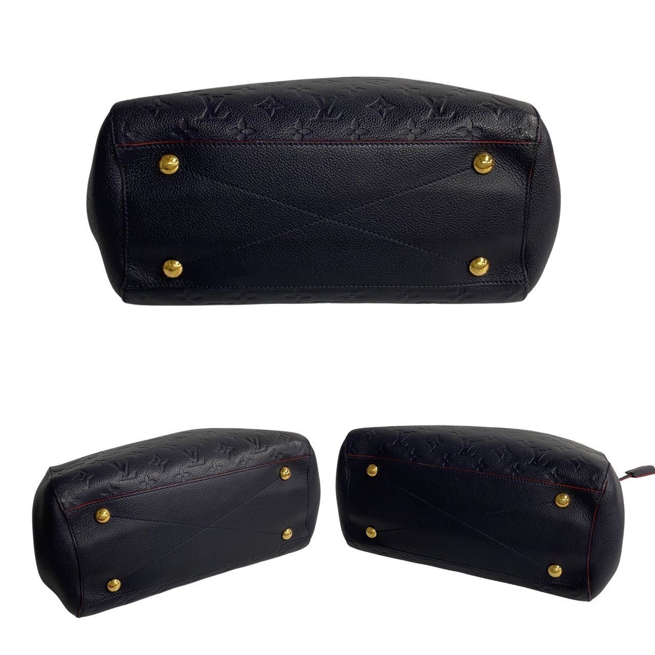 LOUIS VUITTON Shoulder Bag leather Navy Monogram Unplant Montaigne MM | AlmaBagz - Image 6