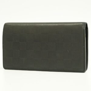 Louis Vuitton Black Leather Portefeuille Brazza wallet accessories | AlmaBagz