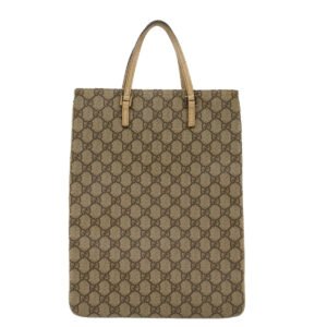 Gucci GG Canvas Hand Bag PVC Leather Beige 117551  45849 | AlmaBagz