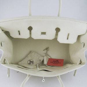 Hermes Birkin 35cm Togo Leather Handbags Beige Silver | AlmaBagz