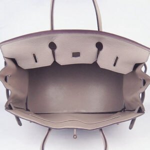 Hermes Birkin 35CM Togo Leather Handbags 6099 grey golden | AlmaBagz