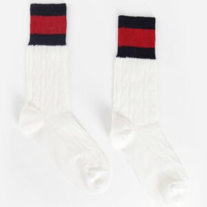 Gucci Wool Knit Socks with Web in White | AlmaBagz