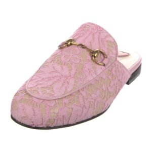 Gucci Princetown Pink Lace Leather Horsebit Mules | AlmaBagz
