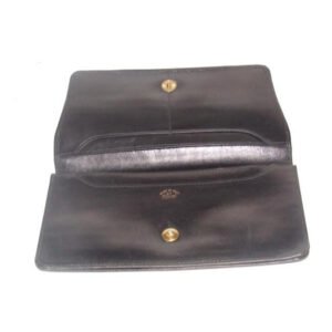 Gucci Super Soft Black Leather With Gold Hardware Vintage Wallet | AlmaBagz