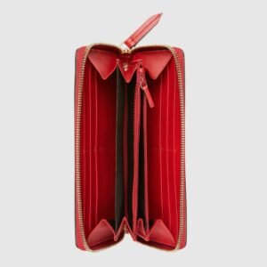 Gucci SyLouis Vuittonie Leather Continental Wallet Hibiscus Red | AlmaBagz