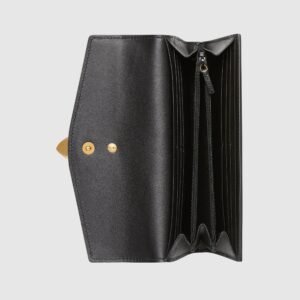 Gucci Sylvie Leather Zip Around Wallet Black | AlmaBagz