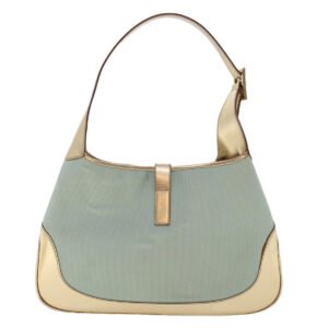 GUCCI Jackie Sherry Line Shoulder Bag Nylon Leather Light Blue Beige  48751 | AlmaBagz