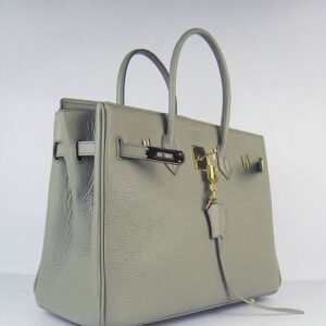 Hermes Birkin 35cm Togo Leather Handbags Dark Grey Golden | AlmaBagz