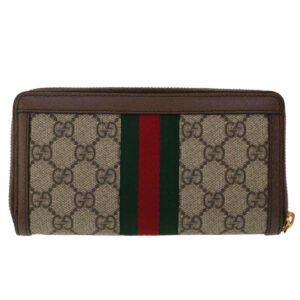 GUCCI GG Canvas Web Sherry Line Ophidia Long Wallet Beige Red 523154  49471 | AlmaBagz