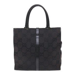 Gucci GG Canvas Jackie Tote Bag Leather Black 00210643444  49600 | AlmaBagz