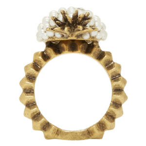 Gucci Pearl Pineapple Ring in Gold | AlmaBagz