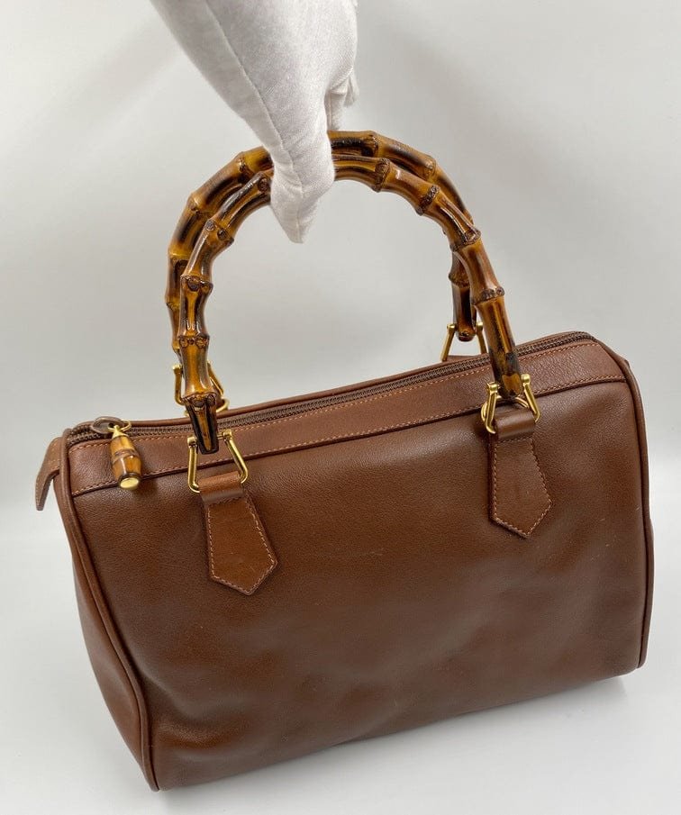 Gucci Brown Boston with Bamboo Handles | AlmaBagz