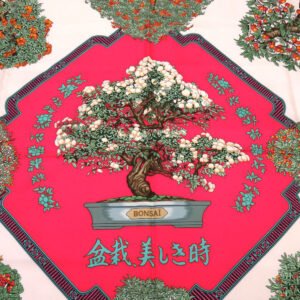 HERMES scarf silk Red Carre90 Bonsai Beautiful Town | AlmaBagz
