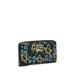 GUCCI GG Marmont Ghost Leather Zip Around Wallet Long Wallets | AlmaBagz