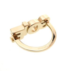 HERMES Scarf ring metal gold SOIE | AlmaBagz