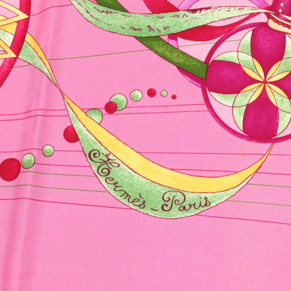 HERMES scarf silk pink Carre90 La Danse du Cosmos Dance of the Universe | AlmaBagz
