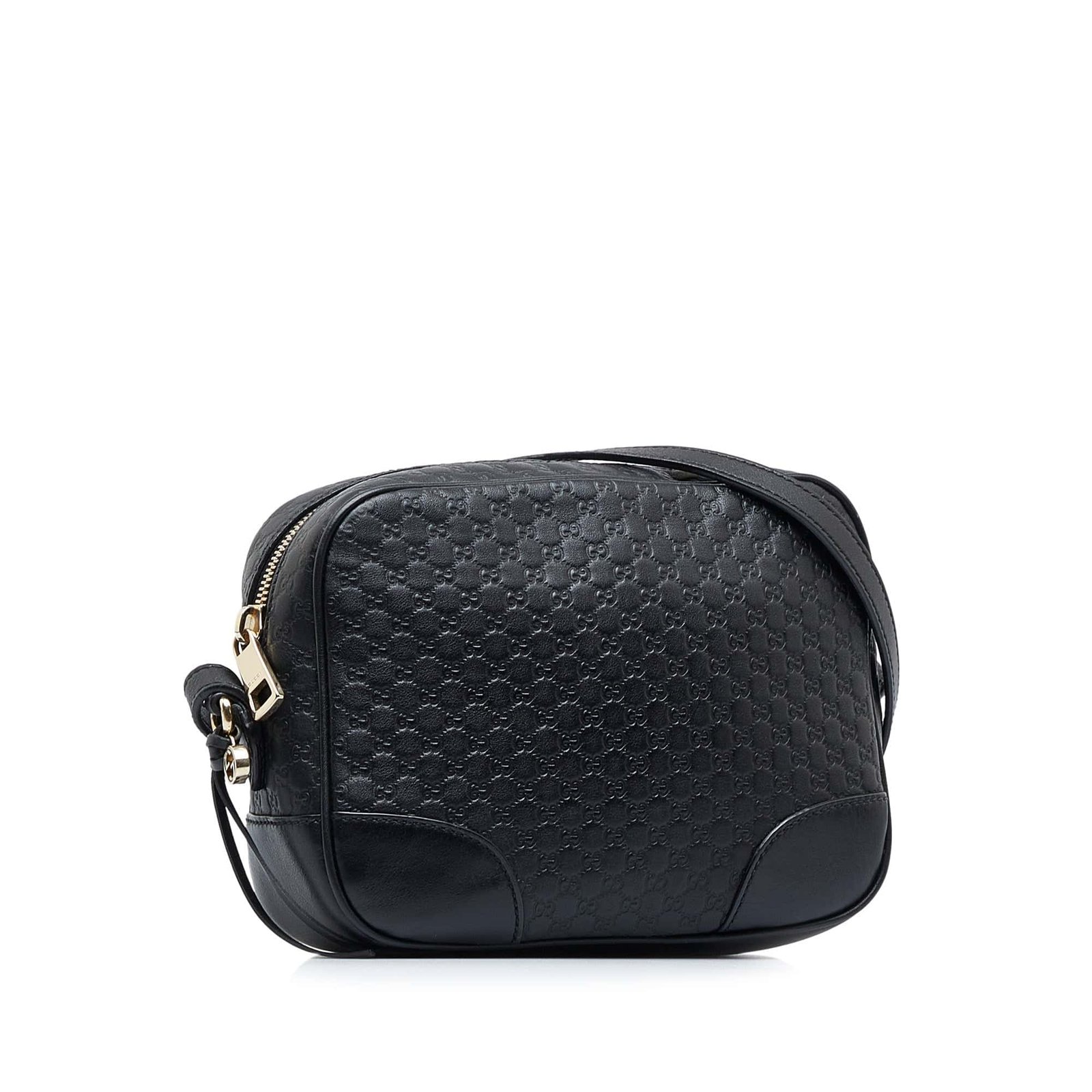 Gucci Bree Black Microguccisima Embossed Leather | AlmaBagz