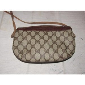 Gucci Vintage Purses Navy Large G Logo Print Leather Leather Coated Canvas Cross Body | AlmaBagz