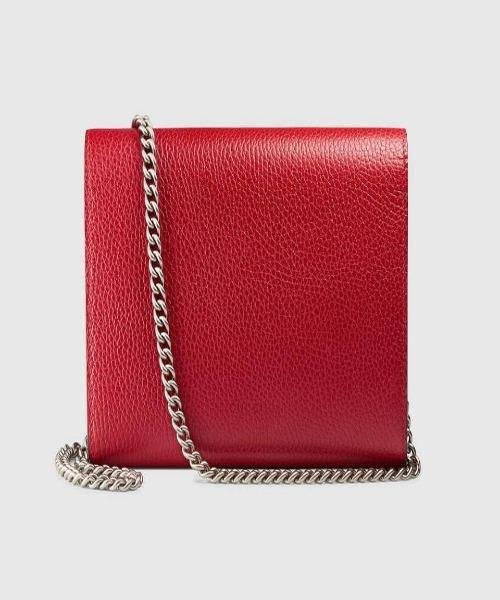 Gucci Dionysus GG Supreme Mini Leather Chain Bag Hibiscus Red | AlmaBagz