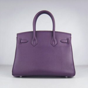 Hermes Birkin 30cm Togo Leather Handbags Purple Silver | AlmaBagz