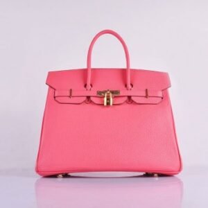 Hermes Birkin 35cm Togo Leather Handbags Lip Pink Golden | AlmaBagz