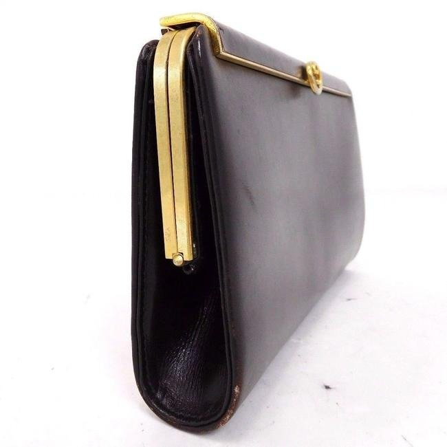 Gucci Vintage Chocolate Brown Leather Clutch | AlmaBagz