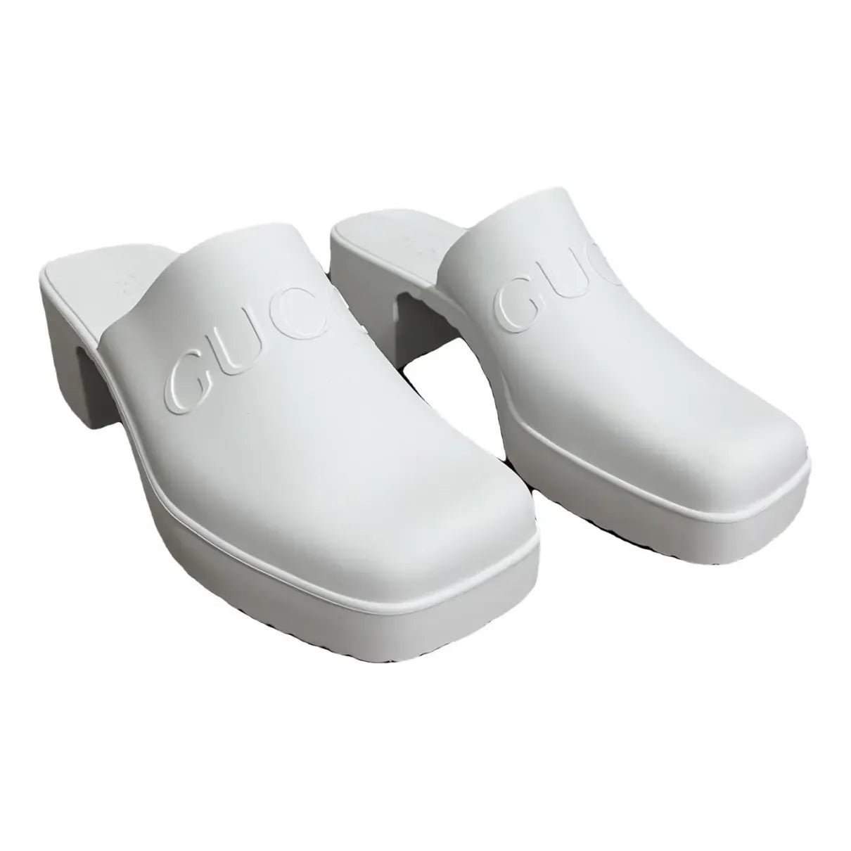 Leather mules & clogs Gucci White | AlmaBagz