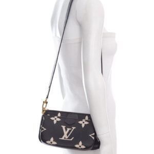 Louis Vuitton Multi Pochette Empreinte Black Leather Handbag | AlmaBagz
