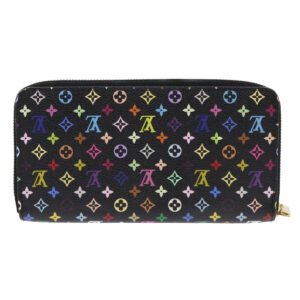 LOUIS VUITTON Monogram Multicolor Zippy Wallet Black M60050 LV Auth 50016A | AlmaBagz