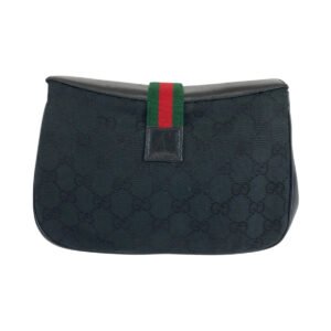 GUCCI Shoulder Bag 10 02 024 GG canvas, leather Black GoldMetal Shoulder Bag pochette Old Gucci Shelly Line Women Used | AlmaBagz