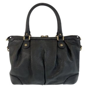 GUCCI Handbag 247902 leather Black GoldMetal Handbag Shoulder Bag 2way Guccisima Sukey Women Used | AlmaBagz