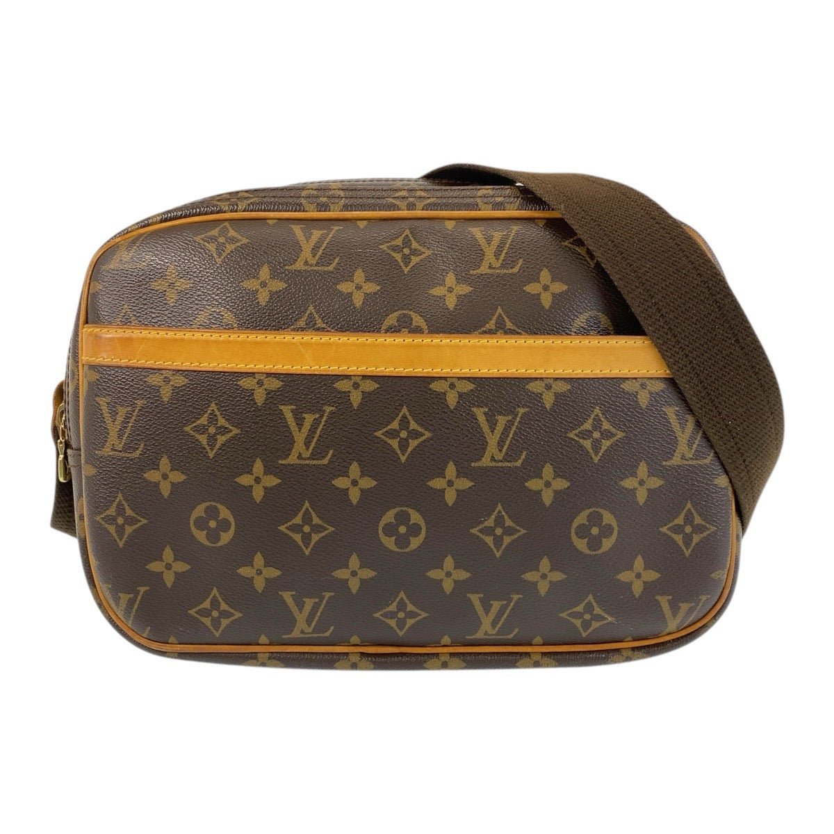 LOUIS VUITTON Shoulder Bag M45254 PVC Brown Gold Metal Shoulder Bag Messenger bag Monogram Reporter PM Women Used | AlmaBagz - Image 10