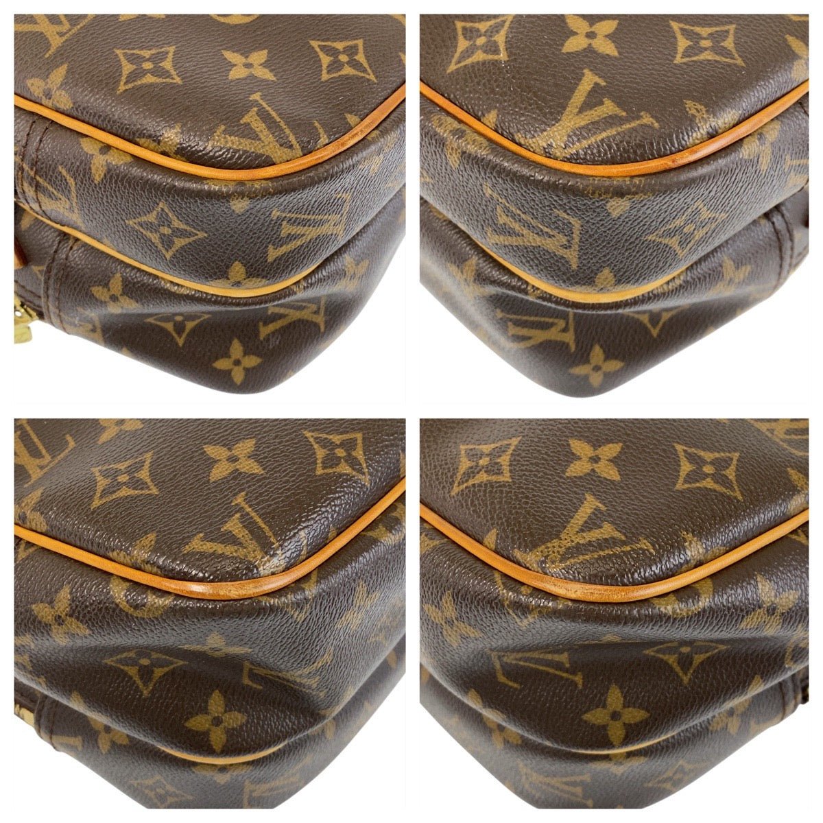 LOUIS VUITTON Shoulder Bag M45254 PVC Brown Gold Metal Shoulder Bag Messenger bag Monogram Reporter PM Women Used | AlmaBagz - Image 3