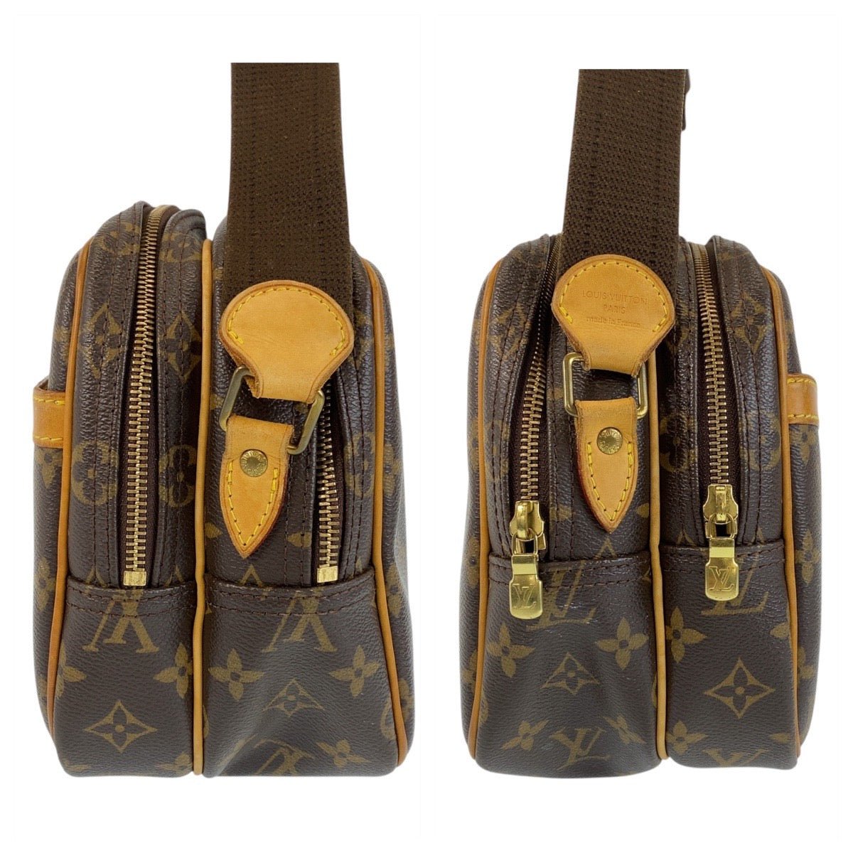 LOUIS VUITTON Shoulder Bag M45254 PVC Brown Gold Metal Shoulder Bag Messenger bag Monogram Reporter PM Women Used | AlmaBagz - Image 4