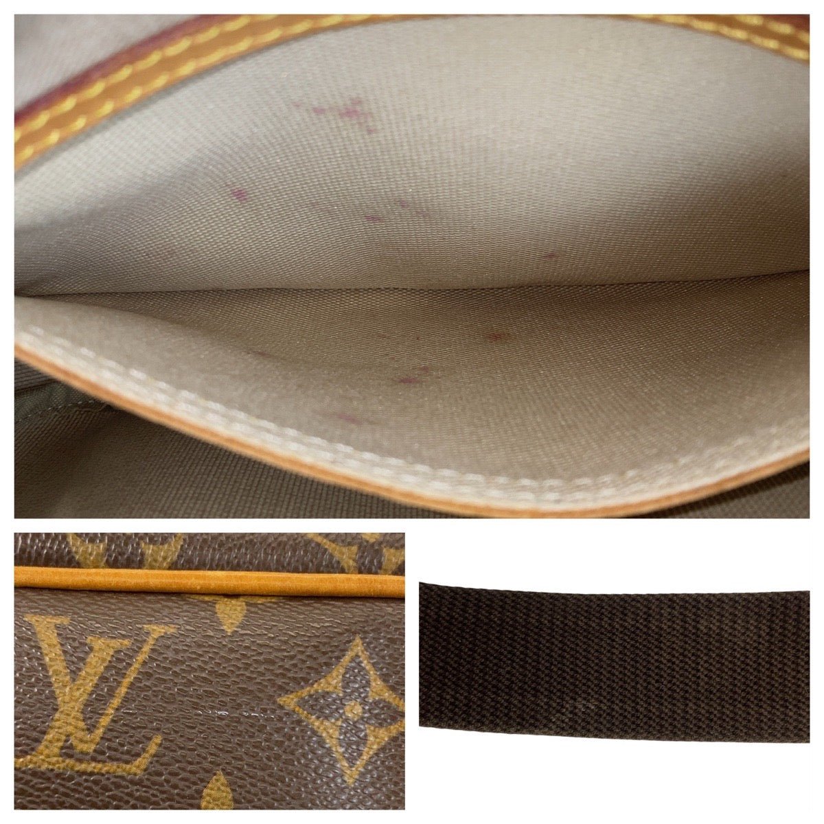 LOUIS VUITTON Shoulder Bag M45254 PVC Brown Gold Metal Shoulder Bag Messenger bag Monogram Reporter PM Women Used | AlmaBagz - Image 6