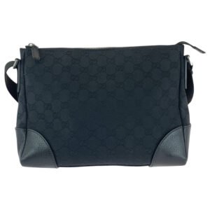GUCCI Shoulder Bag 114273 GG canvas, leather Black black Shoulder Bag Messenger bag Women Used | AlmaBagz