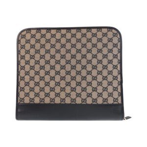 GUCCI Business bag 019 0434 GG canvas, leather beige black black Business bag paper case Women Used | AlmaBagz