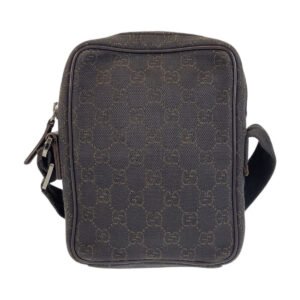 GUCCI Shoulder Bag 101680 GG canvas, leather Brown Silver Metal Shoulder Bag pochette Women Used | AlmaBagz